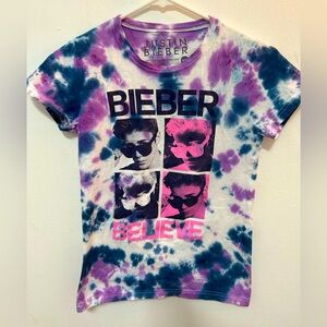 Justin Bieber Custom Tie Dye Graphic T-Shirt Youth Medium Women XS